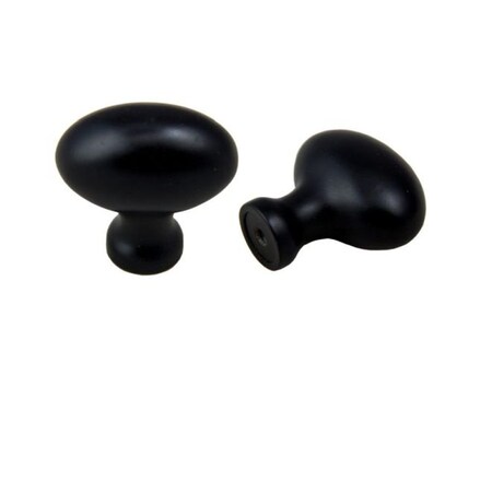 Crown 1-5/8" Football Cabinet Knob Matte Black Finish CHK83991BK